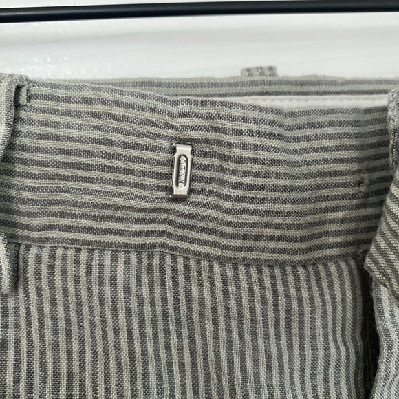 Vintage Hermes High Waisted Relaxed Striped 100% Linen Pants Women's Size 42 - Picture 7 of 16